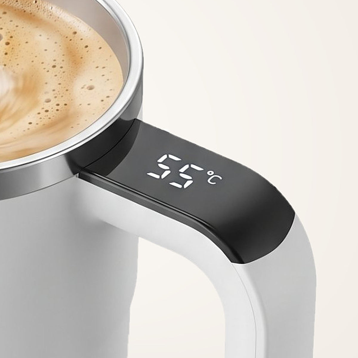 Pantalla de temperatura en el asa de la taza